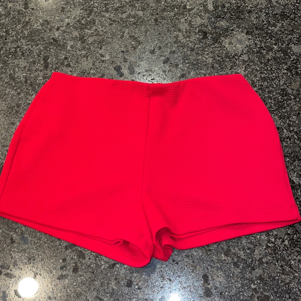 One clothing brand red stretchy shorts size small